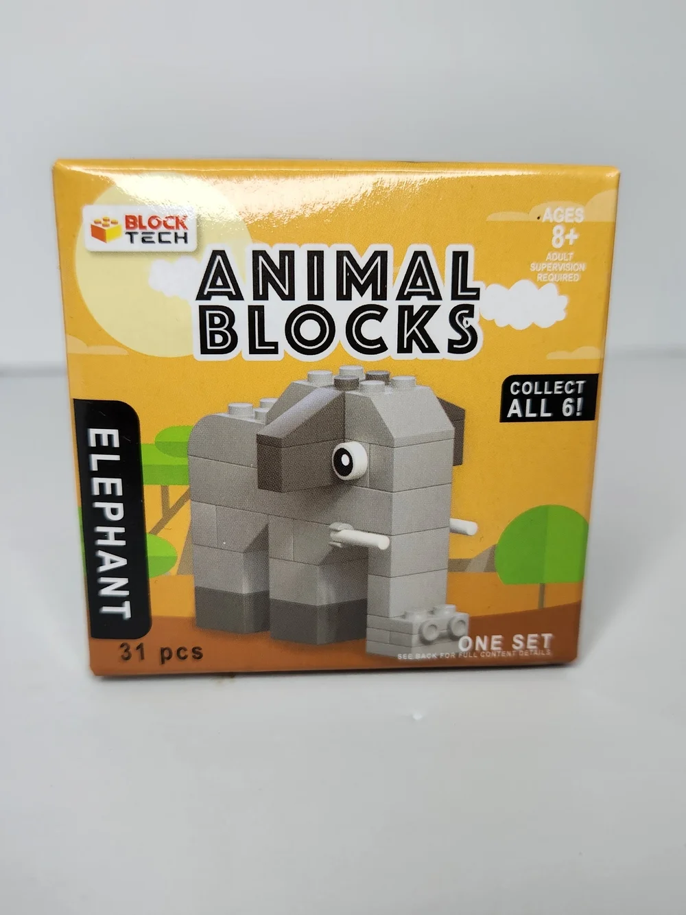 3 Block Tech Animal Blocks Building Sets - Elephant, Bee, Flamingo